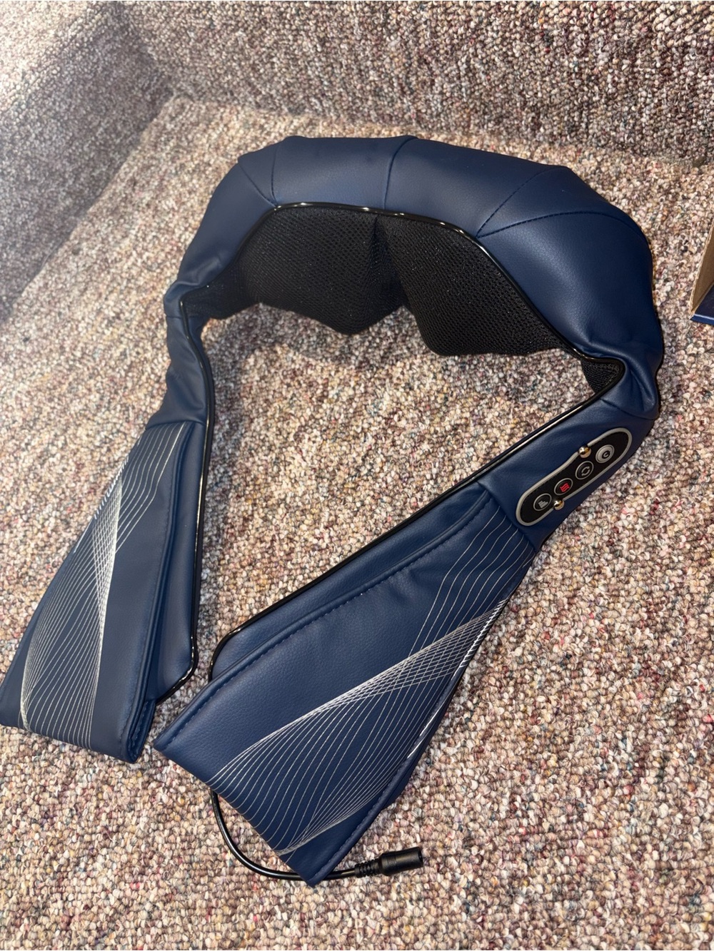 Navy Neck & Shoulder Massager with Heat and Controls
